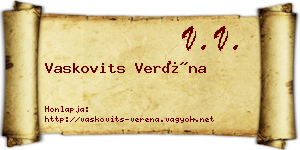 Vaskovits Veréna névjegykártya